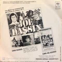 Joe Dassin - Le Dernier Slow / Tellement Bu, Tellement Fume 45'lik